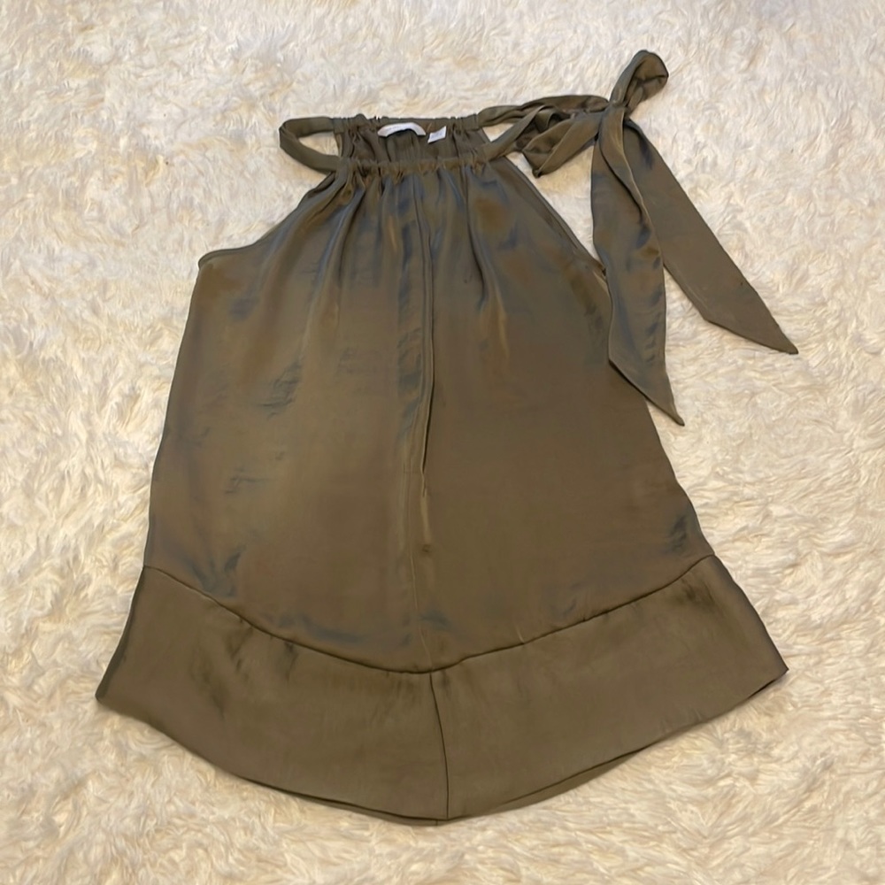New York & Company Olive Green Blouse